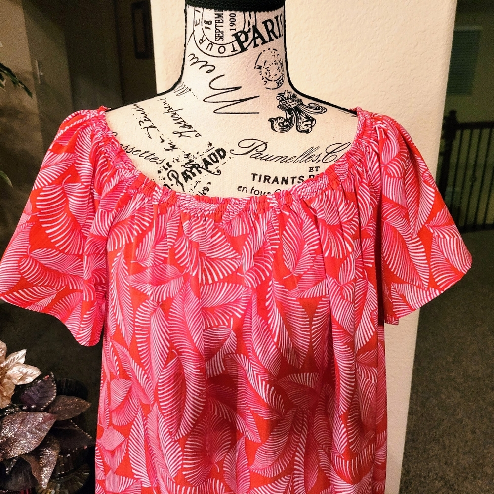 Women's Off the Shoulder Ruffle Dark Pink Leaf Dress